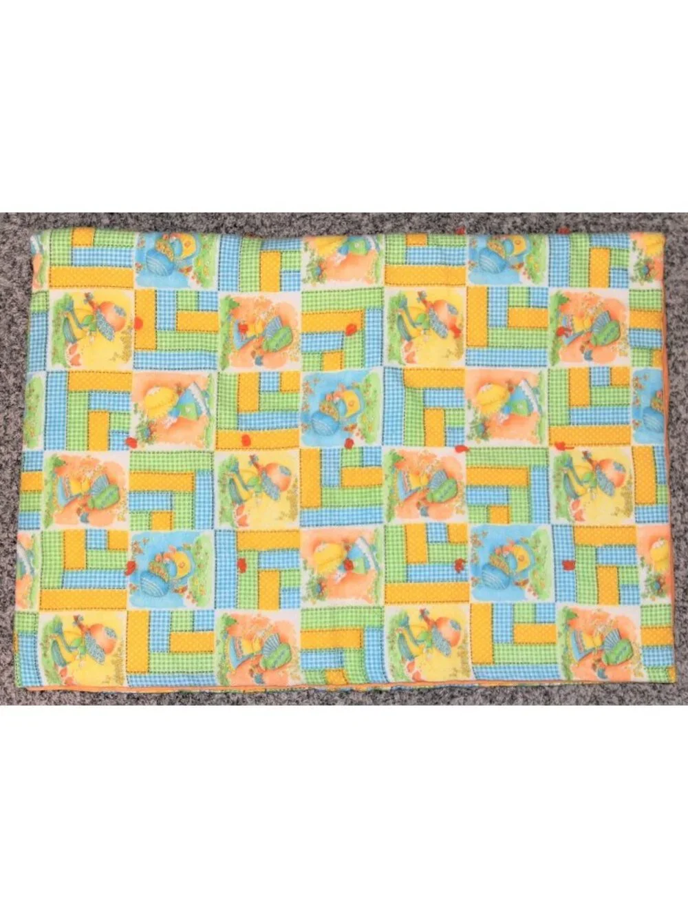 Baby Quilt Holly Hobby Blue Orange Green 42